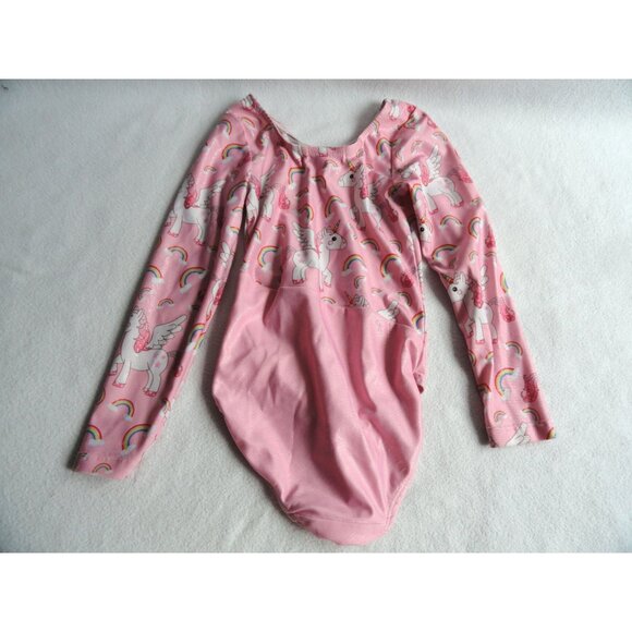 JX Star Pink Long Sleeve Unicorn Print Leotard for Dance/Gymnastics Girls Size 3 - Picture 4 of 4